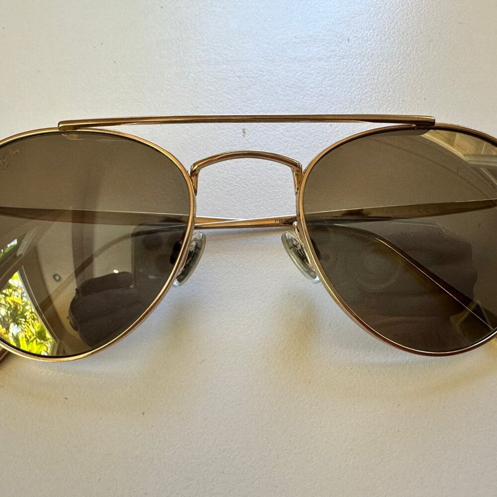 Maui Jim dark brown glass mirrored polarized unisex